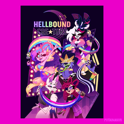 Hellbound Creators Pride ⭐️🏳️‍🌈 | Hellaverse Ocs Poster | Art by Potainasor 🖤✨️❤️