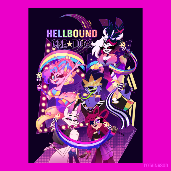 Hellbound Creators Pride ⭐️🏳️‍🌈 | Hellaverse Ocs Poster | Art by Potainasor 🖤✨️❤️