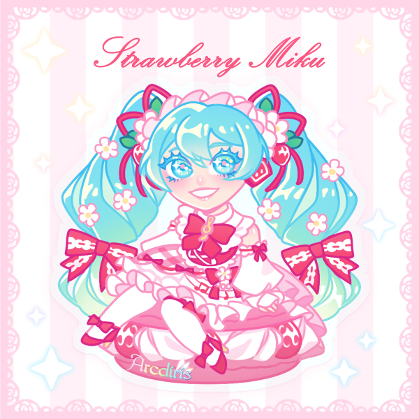 Strawberry Miku Rainbow Charm
