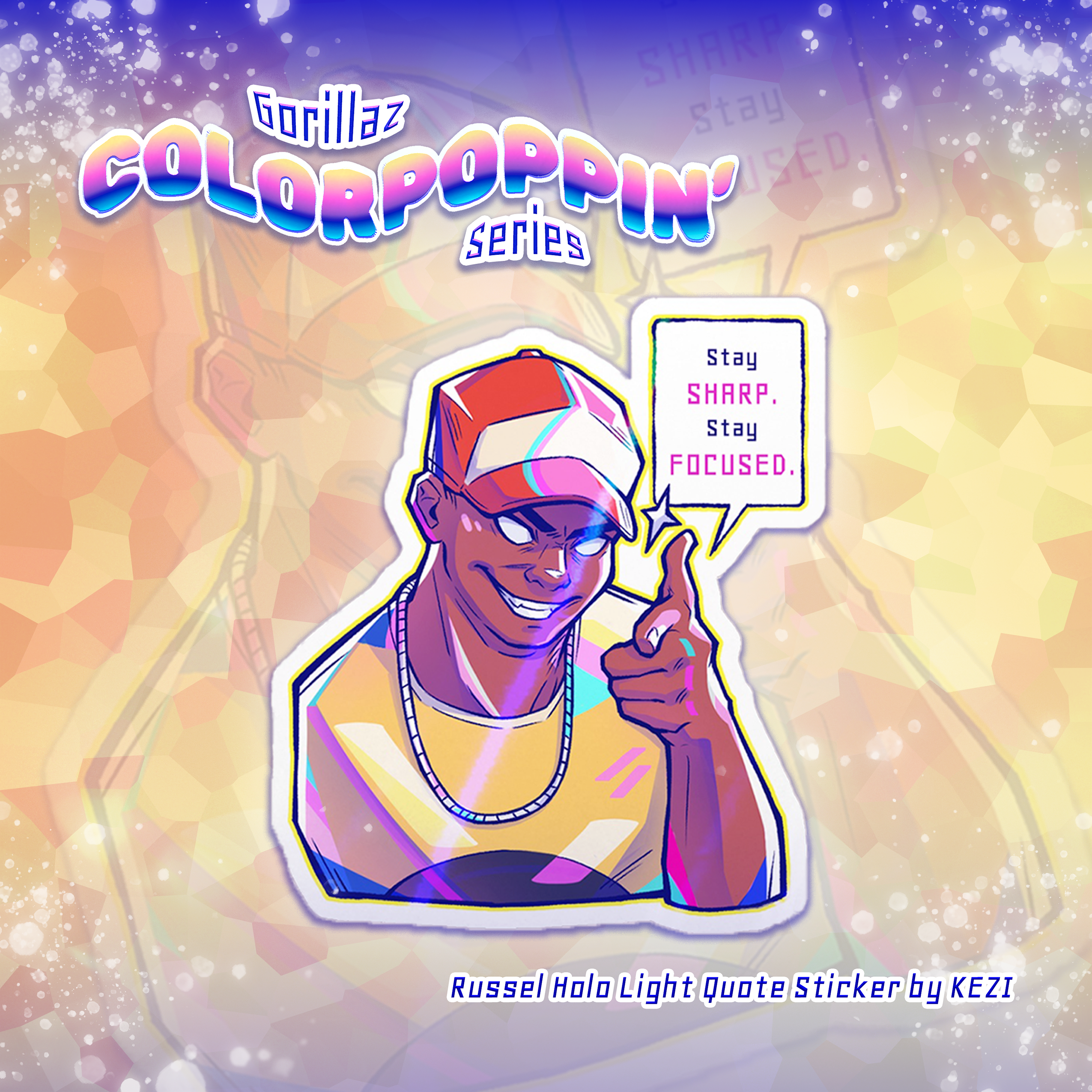 Russel Sticker - Gorillaz Colorpoppin' Series