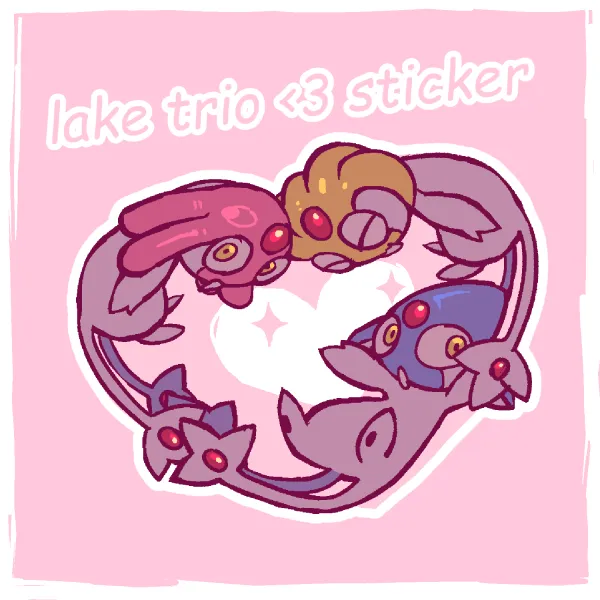 lake trio heart sticker