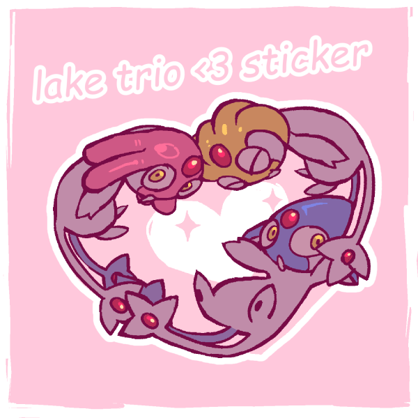 lake trio heart sticker