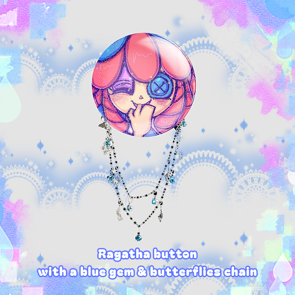 TADC Ragatha Round Badge With Silver Chains and Butterflies 