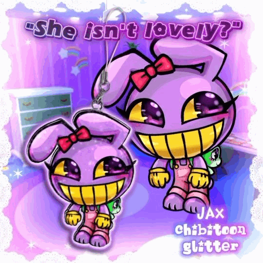 Glitter chibitoon JAX Keychain +mini Ribbit
