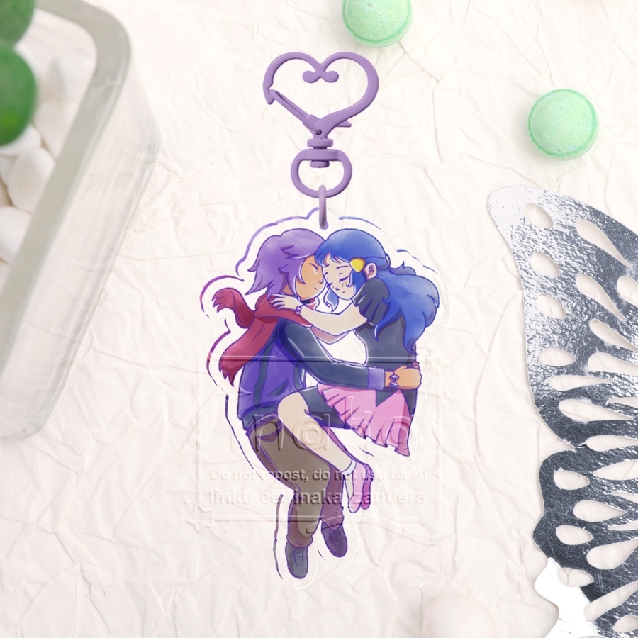 Ikarishipping 💙 Paul x Dawn 💜 | Version A | Clear Acrylic Keychain