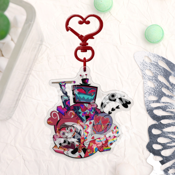Three Vees Epoxy Keychain