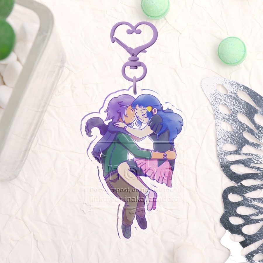 Ikarishipping 💙 Paul x Dawn 💜 | Version B | Clear Acrylic Keychains