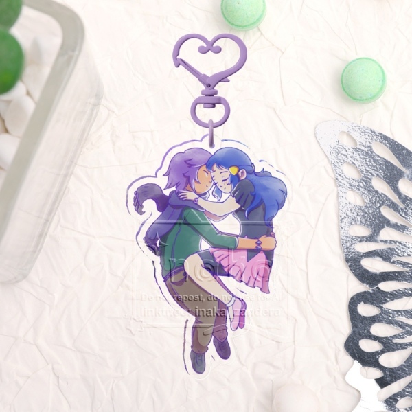 Ikarishipping 💙 Paul x Dawn 💜 | Version B | Clear Acrylic Keychains