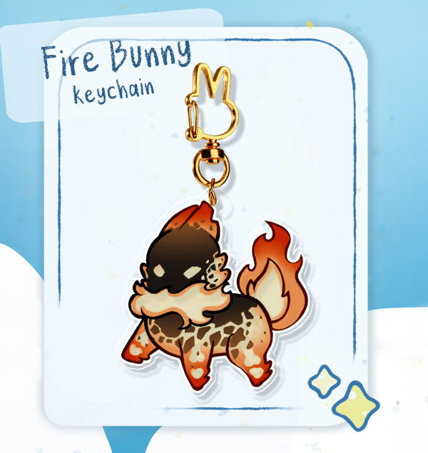 Bunny fire ( Transparent ) Clear Acrylic Keychains