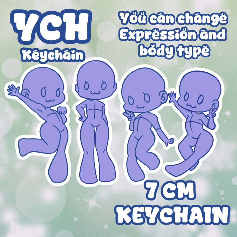 YCH Glitter 7cm Keychain