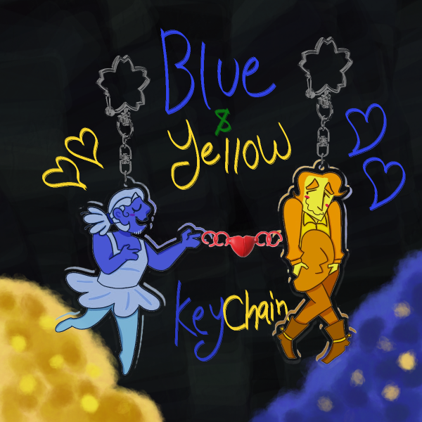 Dancepardner keychain// Yellow and Blue