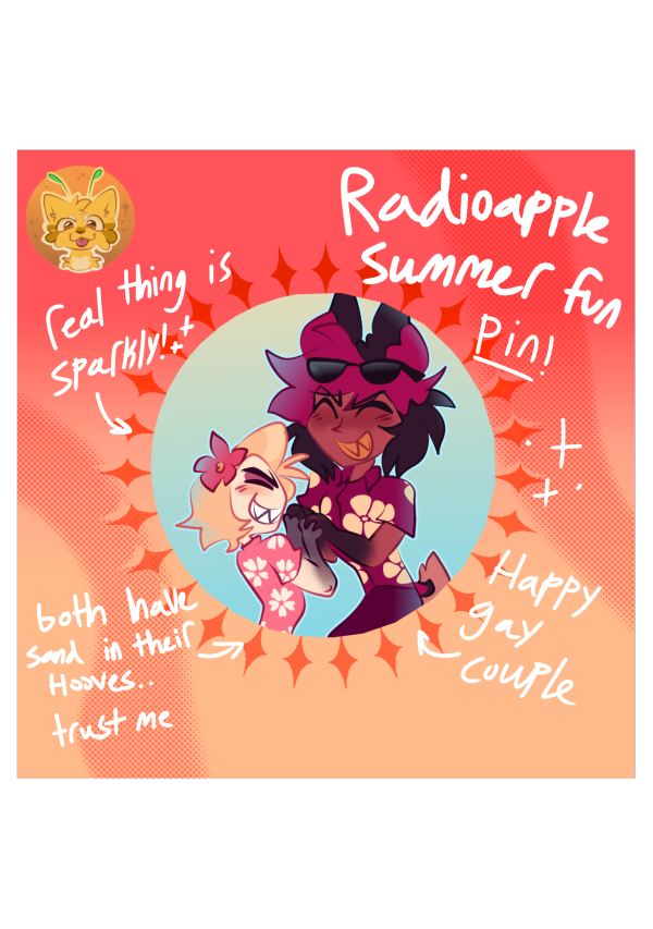 Summer radio apple pin