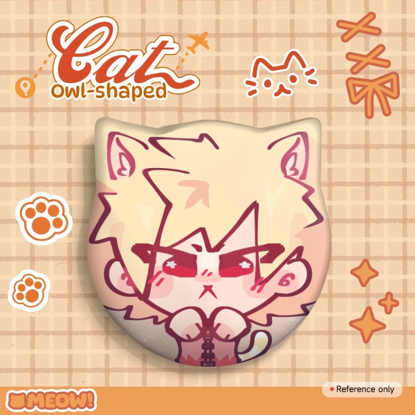 Hero Bakugo Cat Shape Holographic Badge