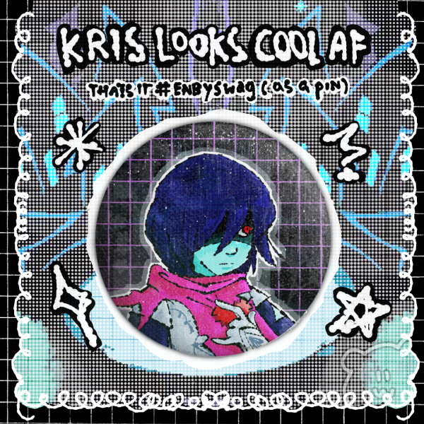 Kris Dreemurr Round Button Pin [ Deltarune ]