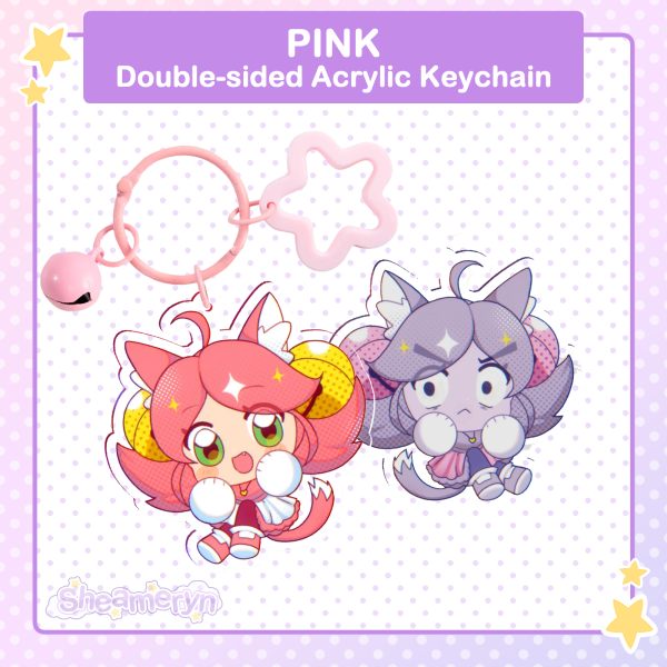 Deltarune - Pink/Mew Mew Double-sided Acrylic Keychain