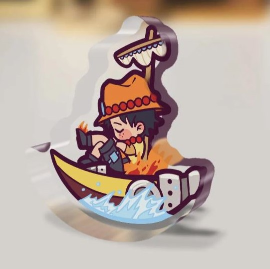 Thick Acrylic Rocking Standee - Portgas D. Ace Fire Fist - One Piece Anime