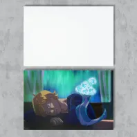 Arnold and frozen flower - Postcard