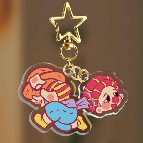 Acrylic 2-Piece Keychain - Buggy the Star Clown - One Piece Anime