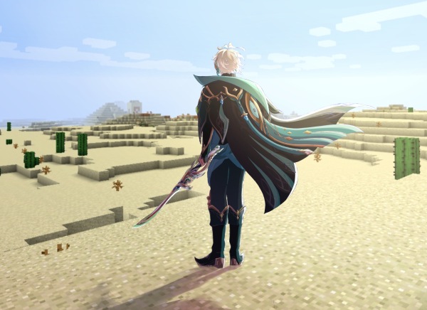 Genshin x Minecraft Alhaitham Desert Print