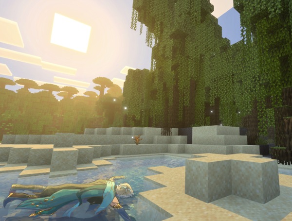 Genshin x Minecraft Alhaitham Drowning Poster Print