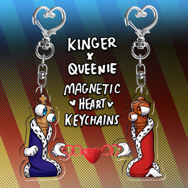 Kinger x Queenie Acrylic Magnet Keychains