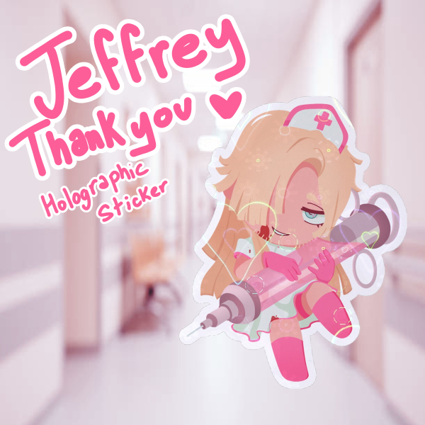 Jeffrey Thank You Ryan Gosling holographic sticker