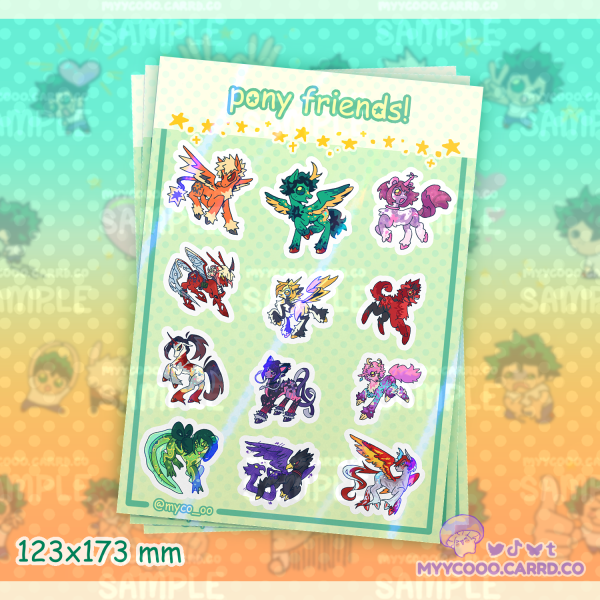 Dekudoodlez Pony Friends Sticker Sheet - Set 1
