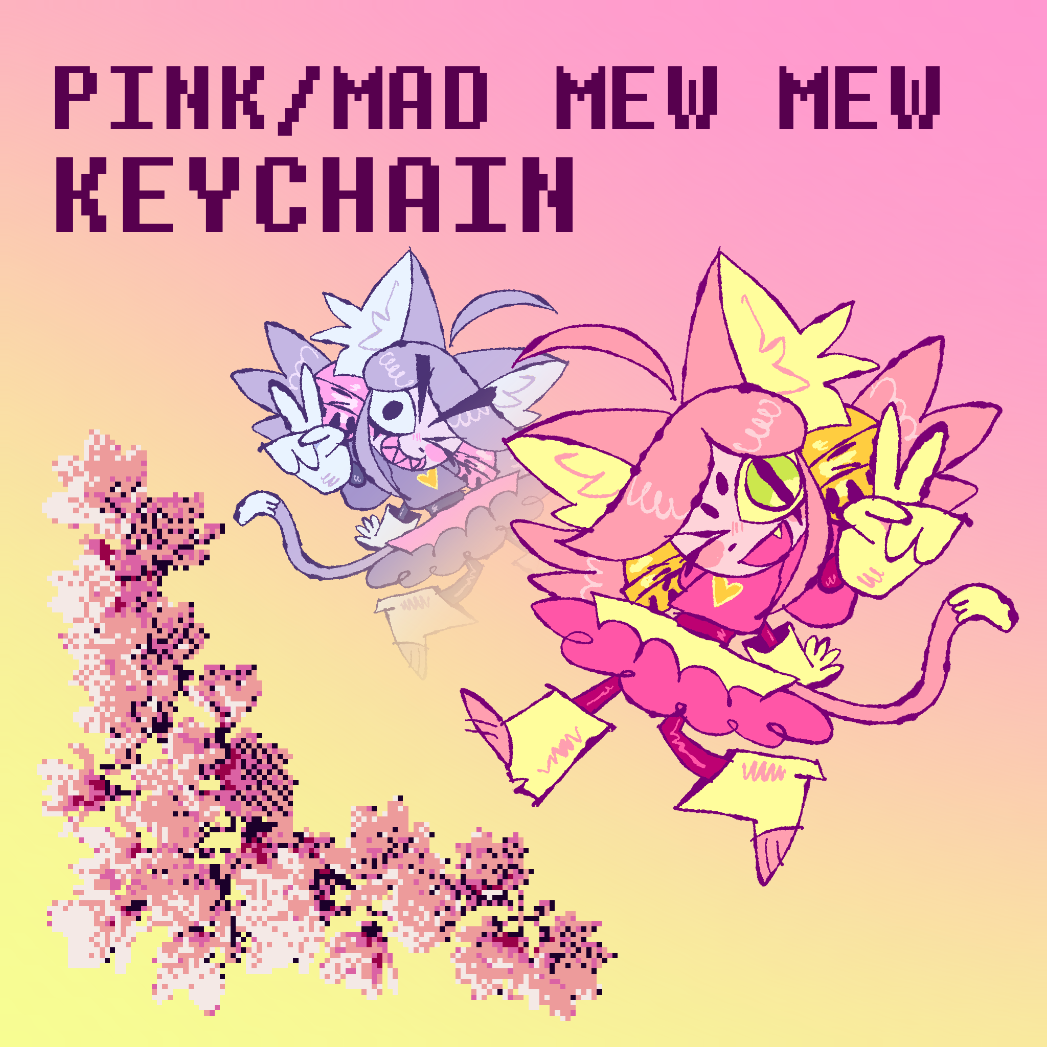 Deltarune Pink/Mad Mew Mew Keychain