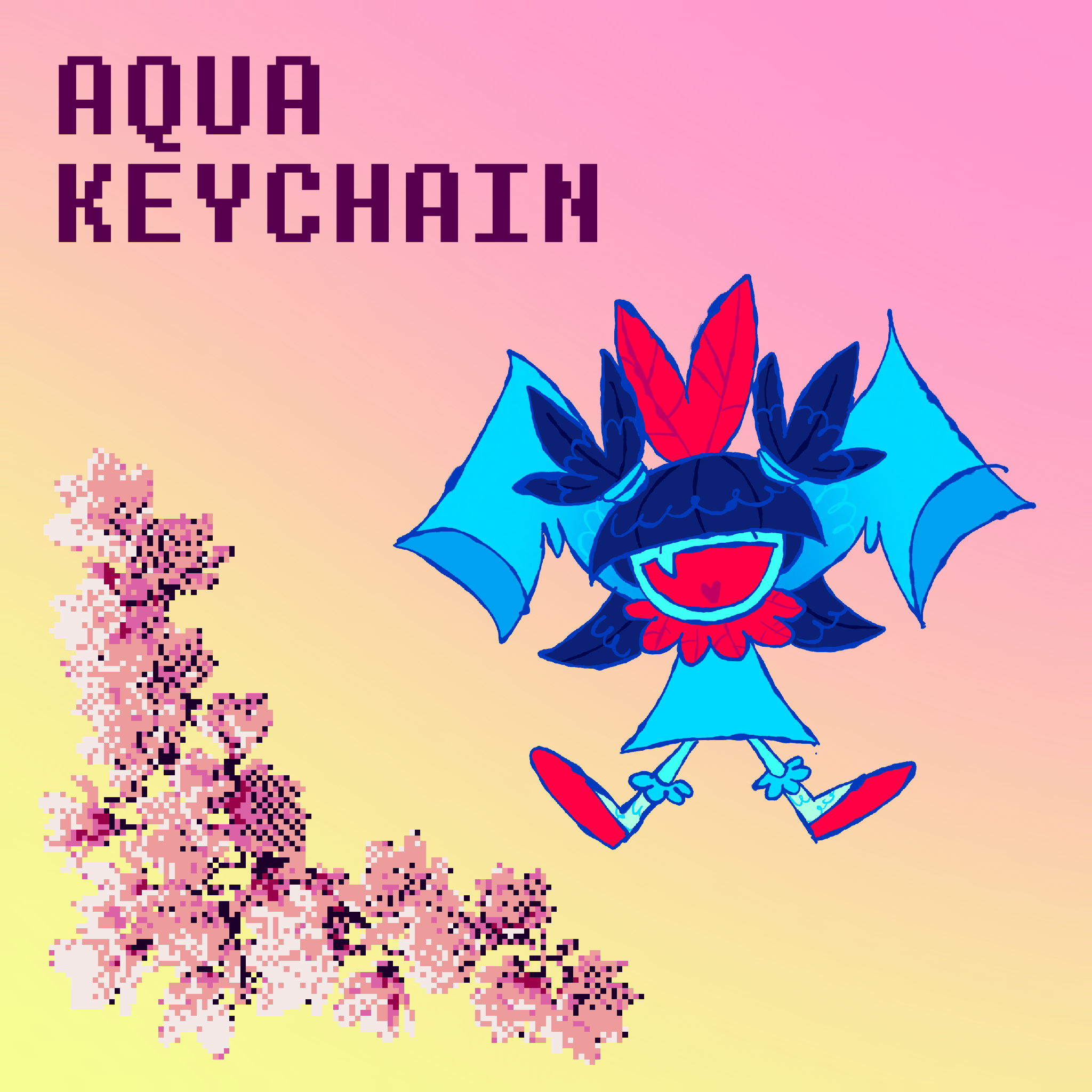 Deltarune Aqua Keychain