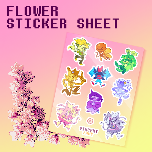 Deltarune Flower Sticker Set