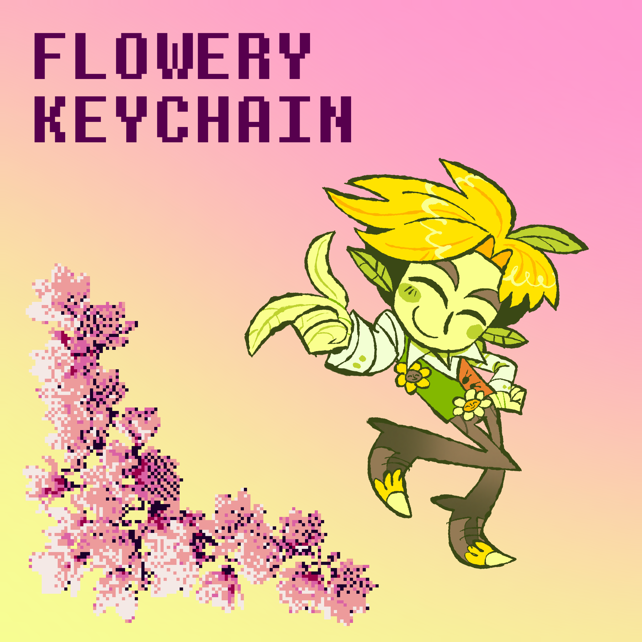 Deltarune Flowery Keychain by Vincent Zany - ACGGOODS