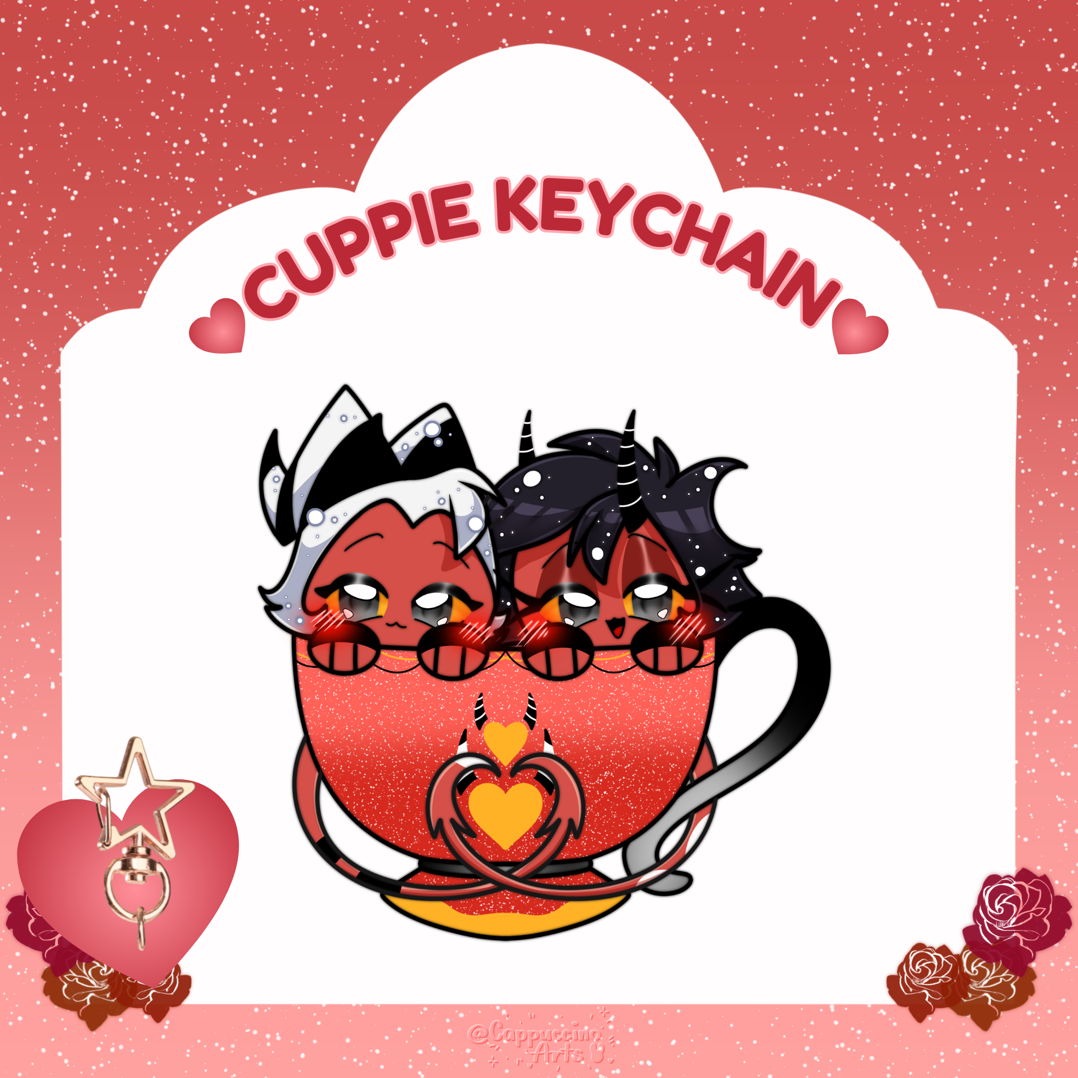 Moxxie x Millie || 6cm Glitter Keychain || HellaCuppie Series