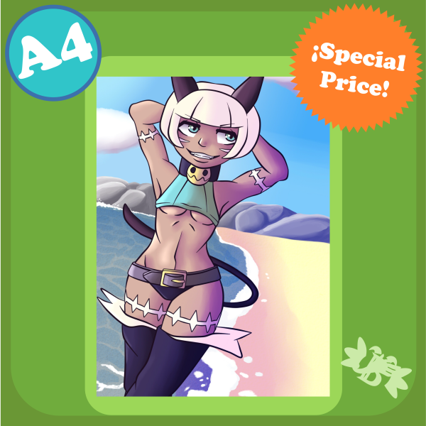 Miss Fortune at the Beach - Poster A4