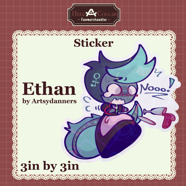 Ethan Sticker Cafe Hell-a-Collab