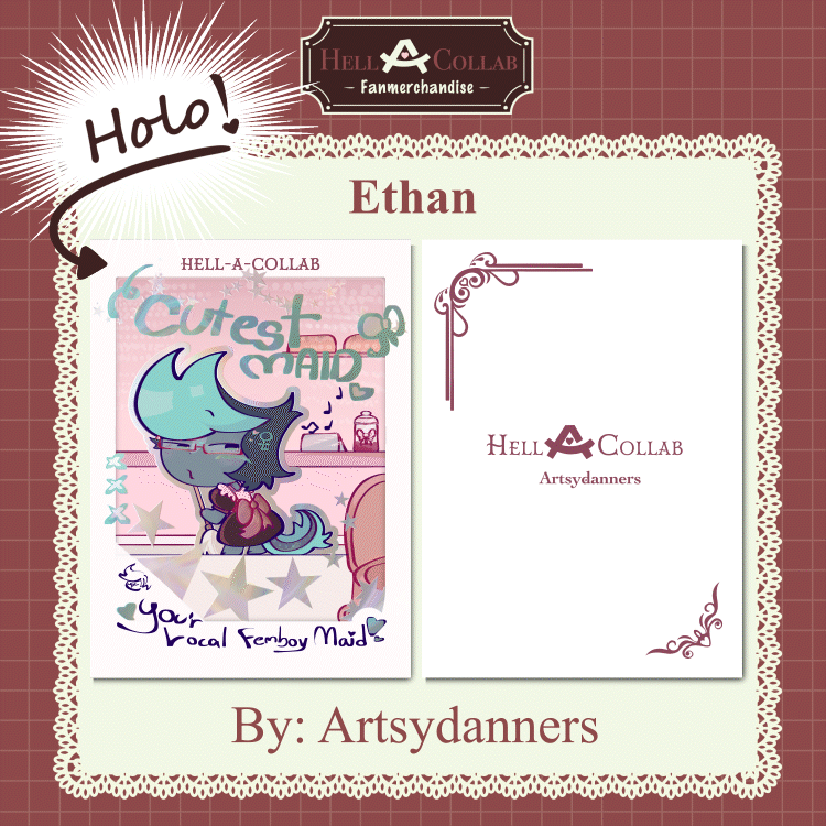 Ethan Holographic Photocard Cafe Hell-a-Collab - Hazbin Hotel-