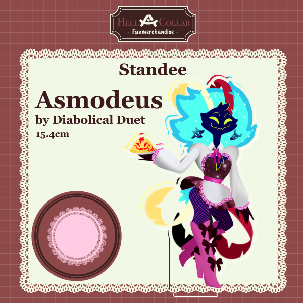 Asmodeus Clear Acrylic Standees Maid Cafe HellaCollab