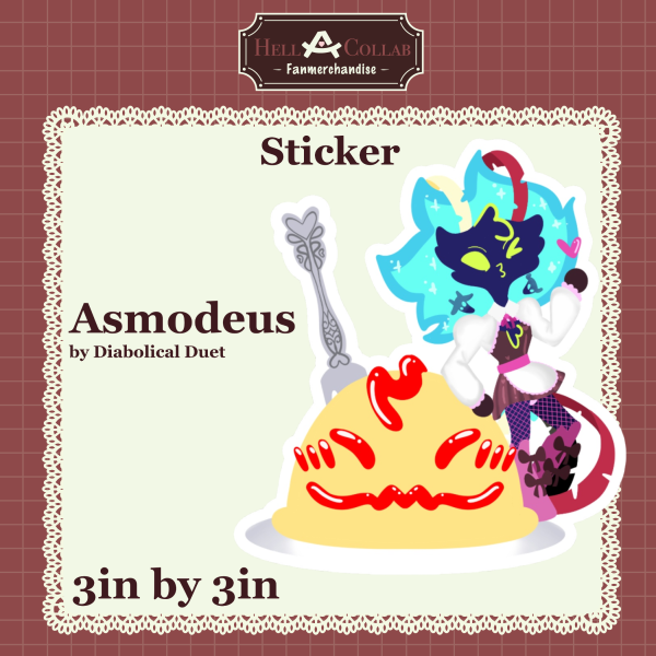 Asmodeus Die Cut Stickers Maid Cafe Hellacollab