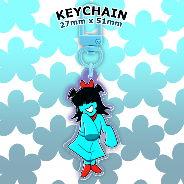 Aqua Deltarune Keychain