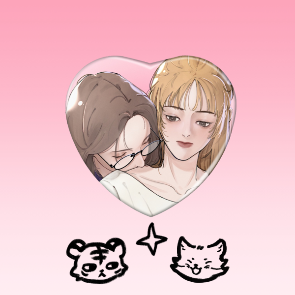 LalWine Heart Shape Holographic Badges