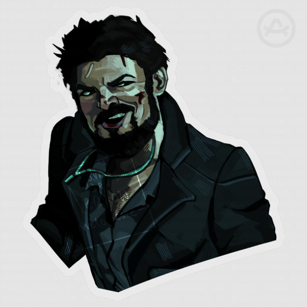 Billy Butcher The Boys Fan Art - Season 1 Redraw (Blue Version) - Sticker
