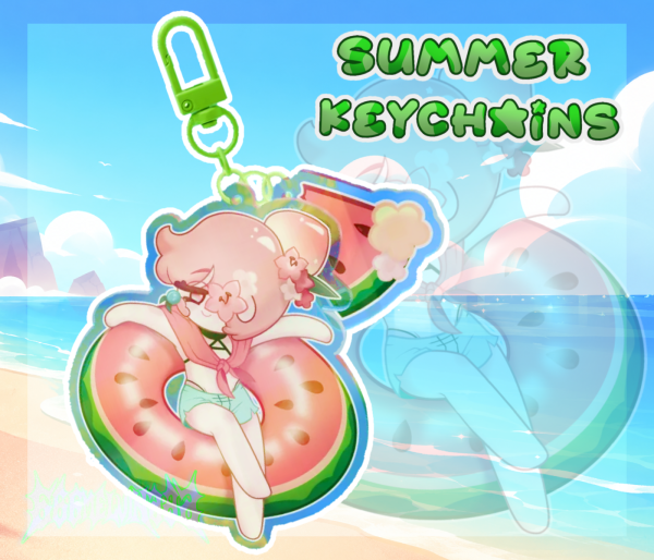 Peach Blossom Cookie Keychain