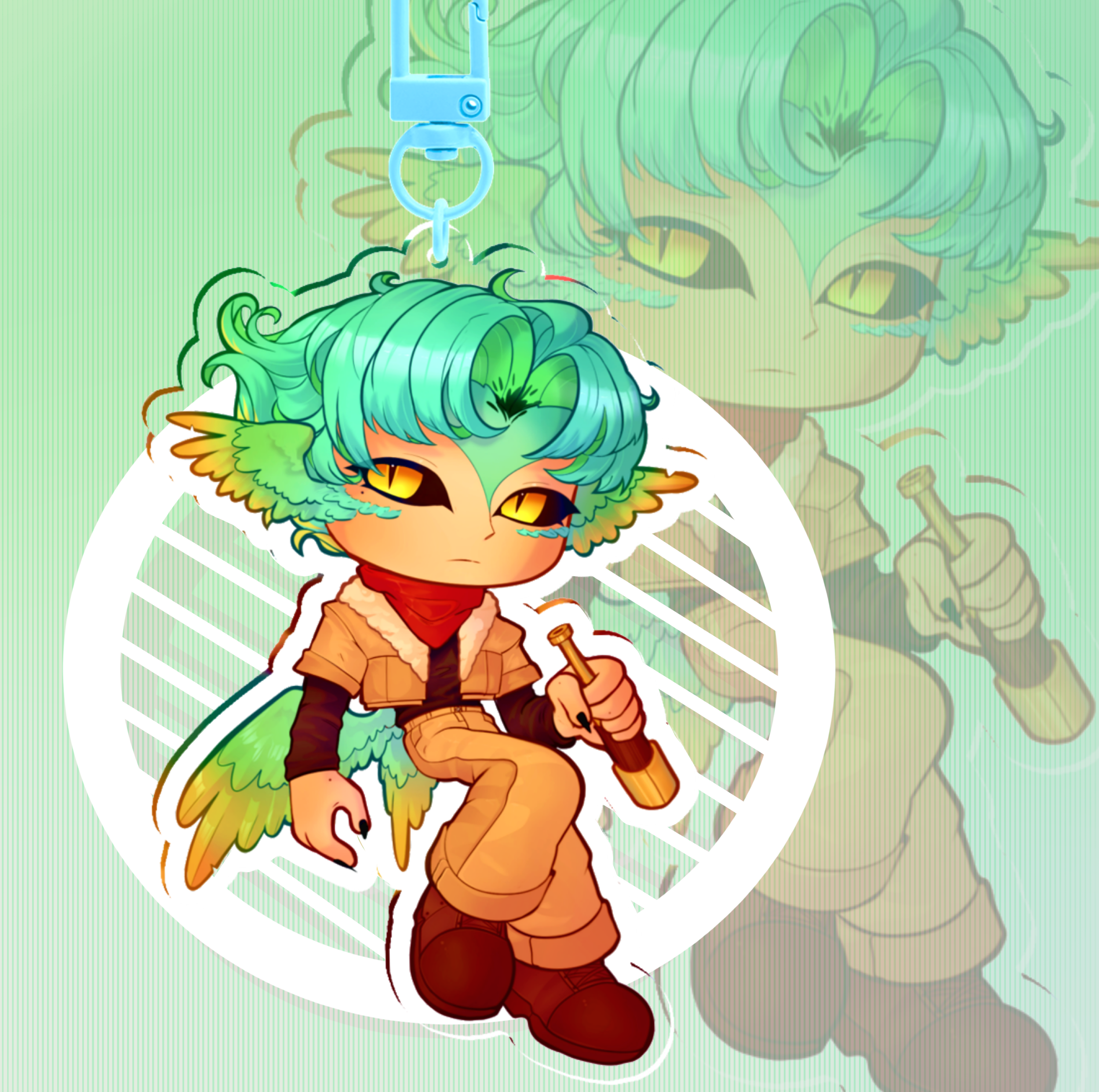 Parrotx2 Acrylic Keychain