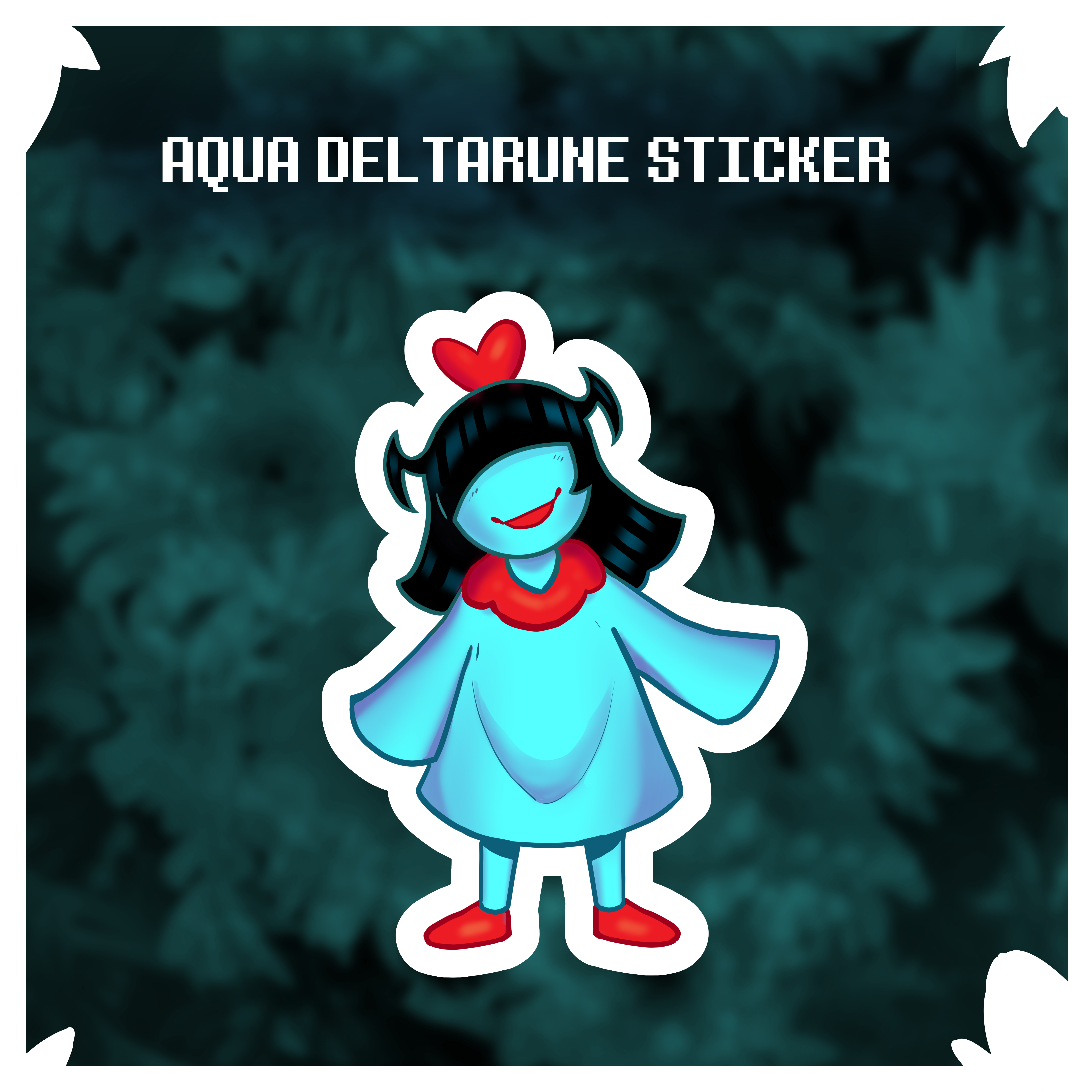 Aqua deltarune sticker