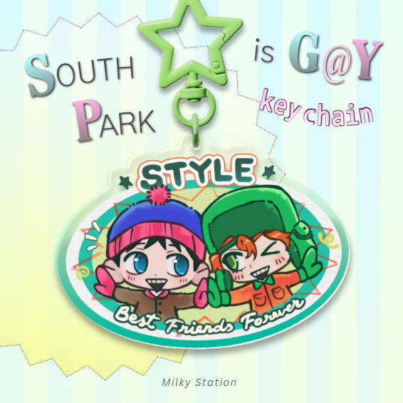 South Park STYLE - Colored Edge Acrylic Keychains