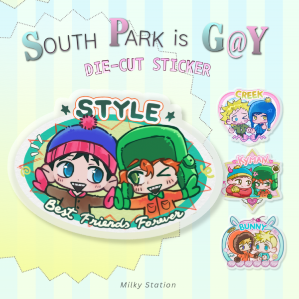 South Park STYLE - Clear PET Vinyl Die Cut Stickers