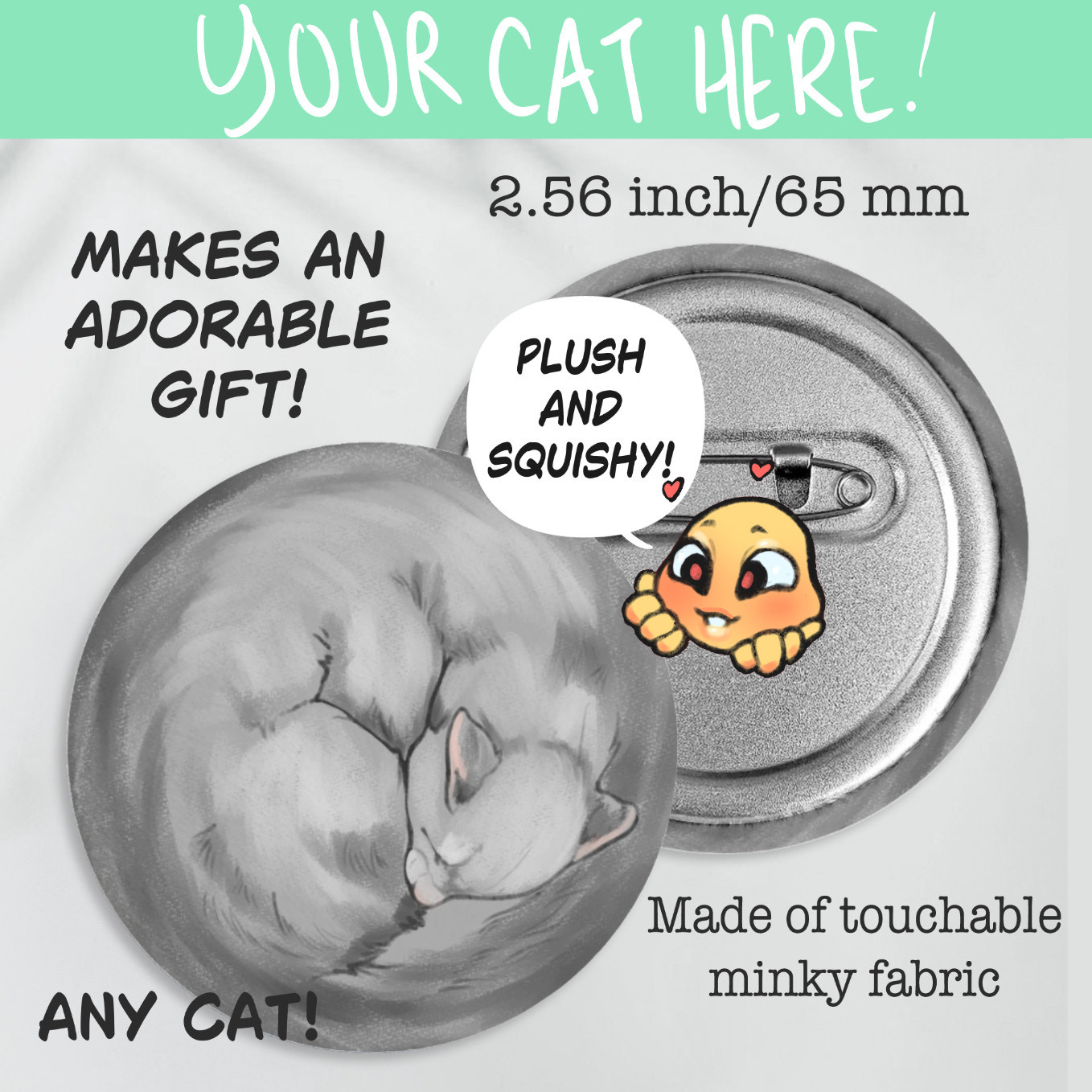 YCH Plush Badge-Your Cat Here!