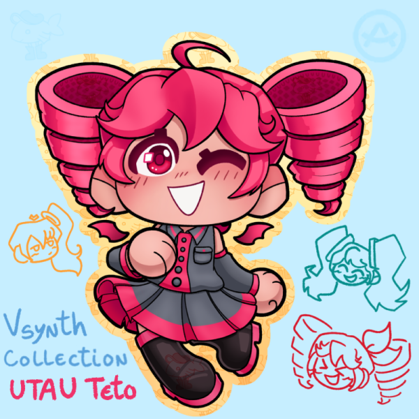 Kasane Teto UTAU Sticker - 8cm