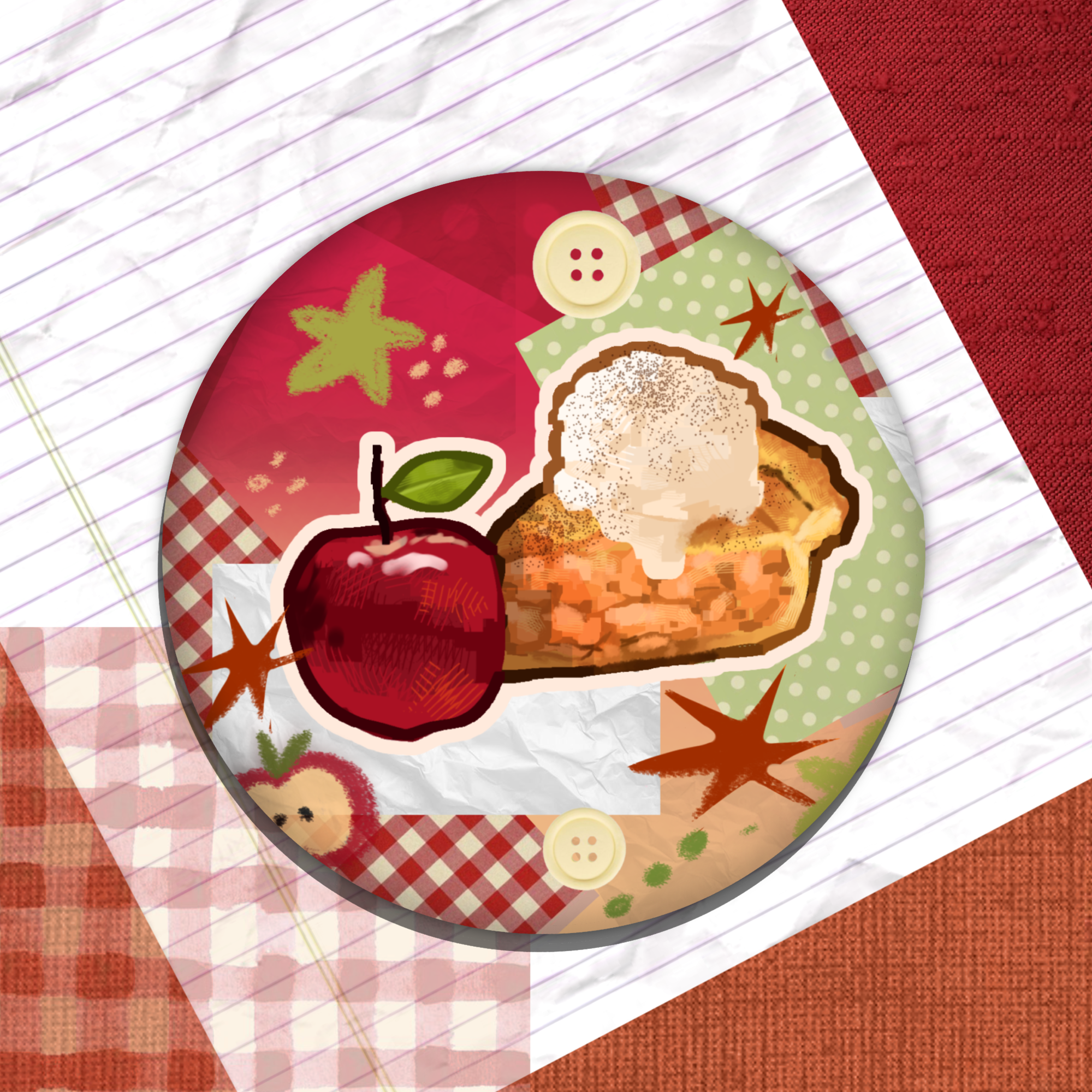 apple pie - button pin