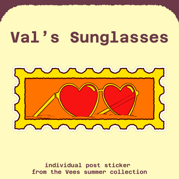 Val's Sunglasses - Vees Summer Post Sticker