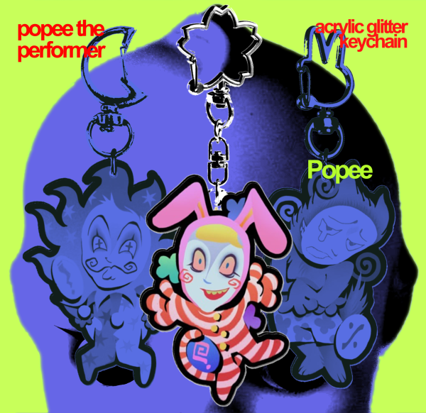 Popee / Popee the Performer glitter keychain◞✺
